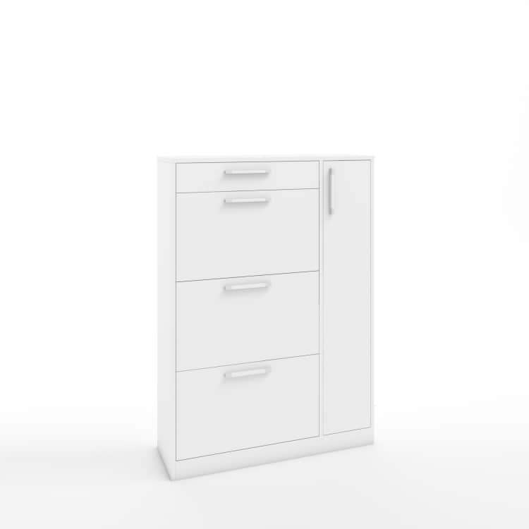 ТУМБА ПОД ОБУВЬ (АРТ. ТО-4) (850*280*1200ММ), белый шагрень, норма