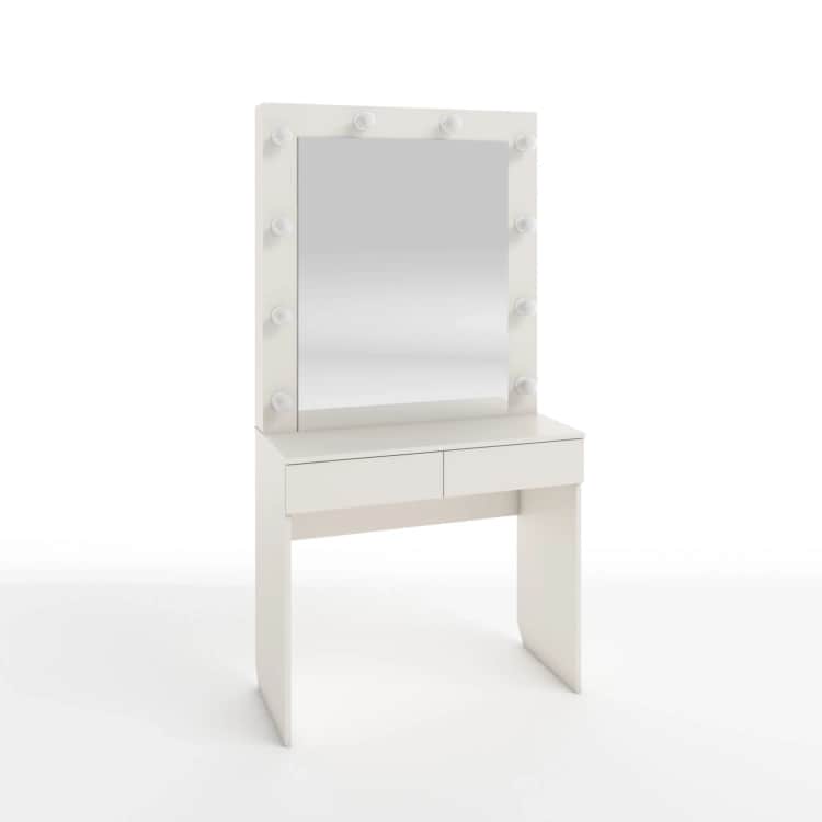 СТОЛ ТУАЛЕТНЫЙ С ЛАМПОЧКАМИ (ТИП 2) 900Х420Х1750ММ, тэффи (легкий шелк), норма