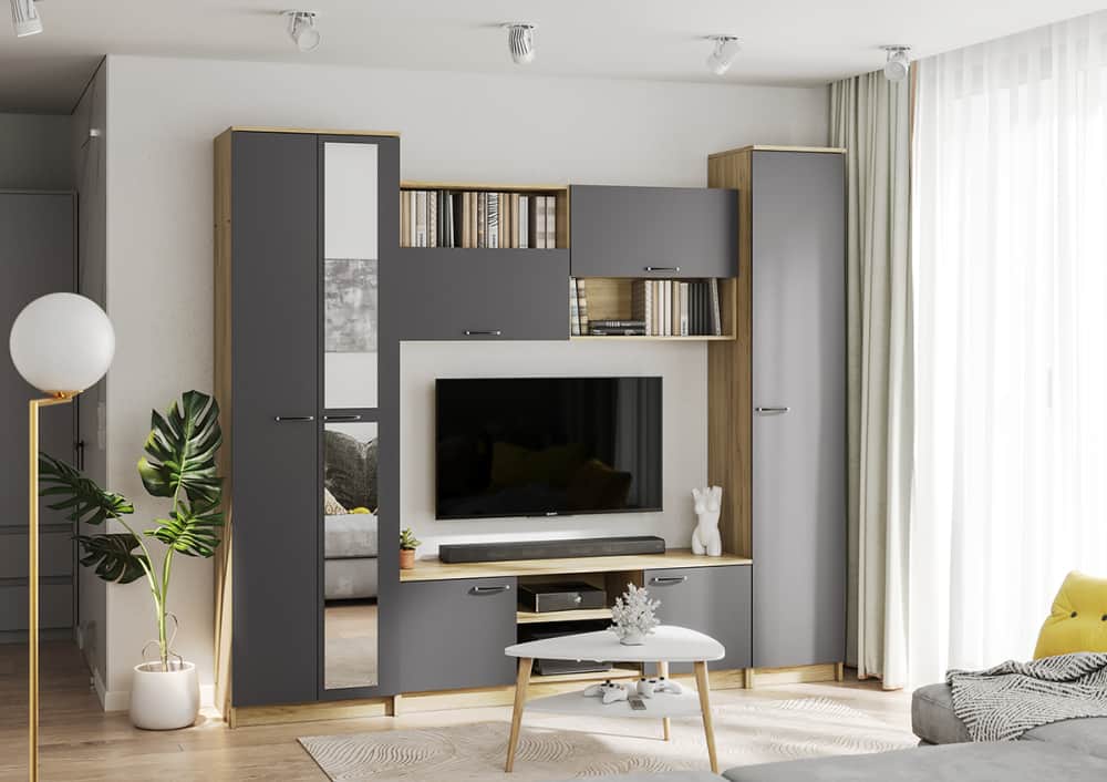 ГЕРДА, дуб крафт серый/серый графит, норма