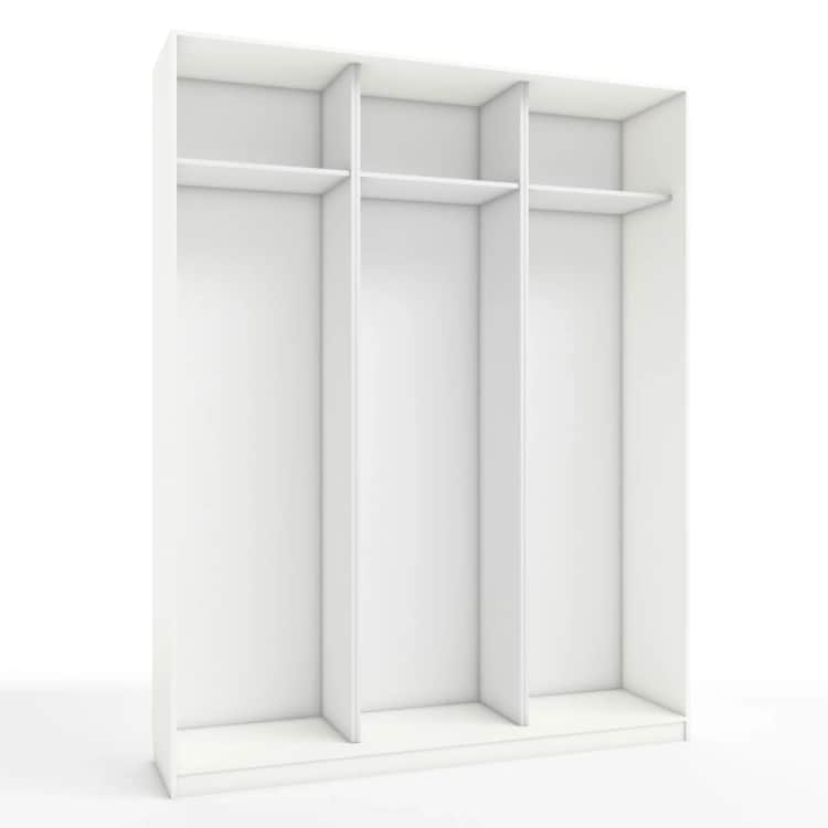 КОРПУС ШКАФА 1800*450*2300 ММ С АНТРЕСОЛЬНЫМИ ПОЛКАМИ, Корпус: БЕЛЫЙ шагрень, Наполнение: БЕЛЫЙ шагрень, норма