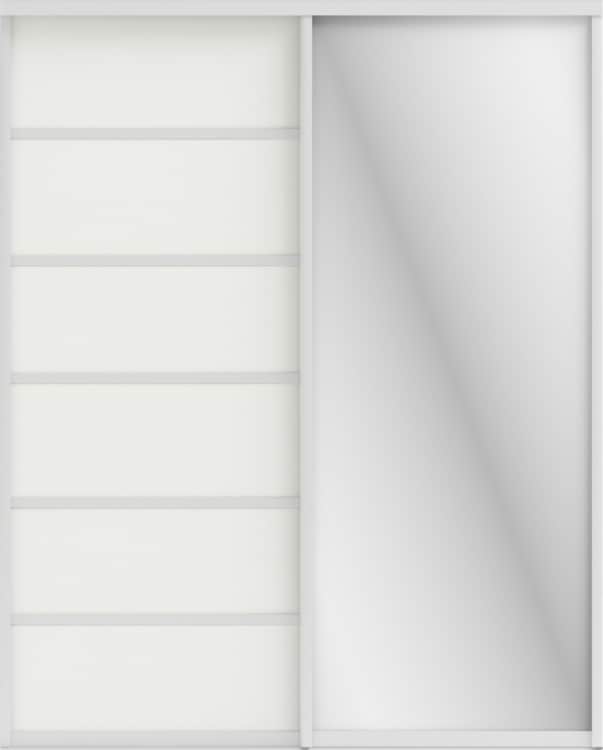 СТИВ (ЗЕРКАЛО/ЛДСП), белый шагрень/хром, норма