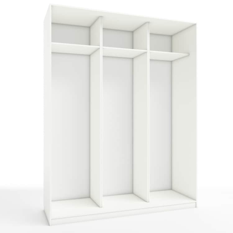 КОРПУС ШКАФА 1800*600*2300 ММ С АНТРЕСОЛЬНЫМИ ПОЛКАМИ, Корпус: БЕЛЫЙ шагрень, Наполнение: БЕЛЫЙ шагрень, норма