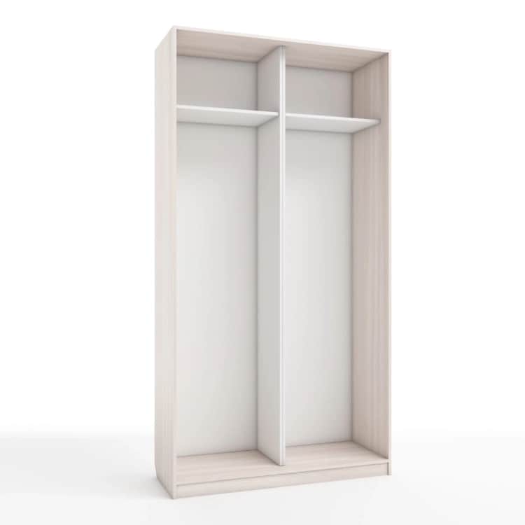 КОРПУС ШКАФА 1200*450*2300 ММ С АНТРЕСОЛЬНЫМИ ПОЛКАМИ, Корпус: ЯСЕНЬ СВЕТЛЫЙ, Наполнение: БЕЛЫЙ шагрень, норма