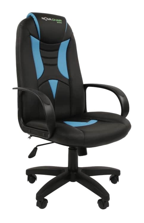 NOVA CHAIR GAME X3, черно-голубой, норма