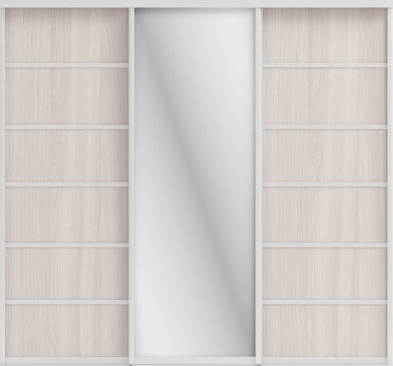 СТИВ (ЗЕРКАЛО/ЛДСП), ясень светлый/хром, Распродажа