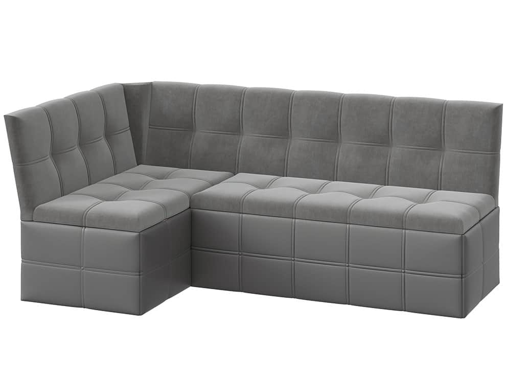 ДОМИНО, кожзам серый/велюр серый, норма