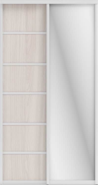 СТИВ (ЗЕРКАЛО/ЛДСП), ясень светлый/хром, норма