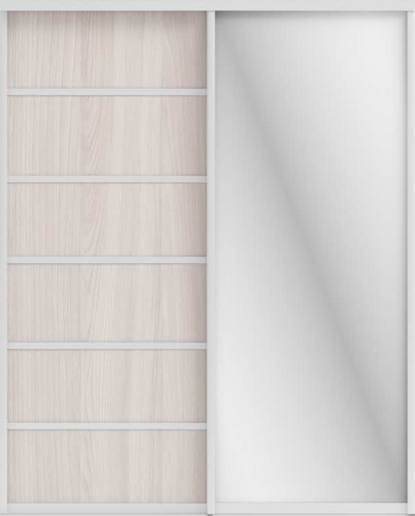 СТИВ (ЗЕРКАЛО/ЛДСП), ясень светлый/хром, норма