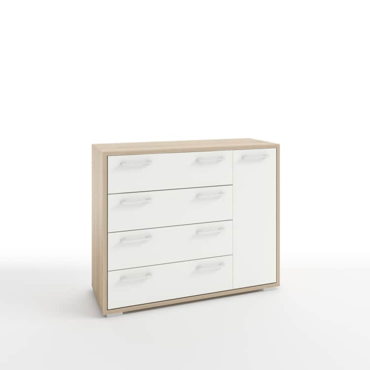 ПАЙН-4.1, корпус дуб сонома/фасад белый глянец, норма