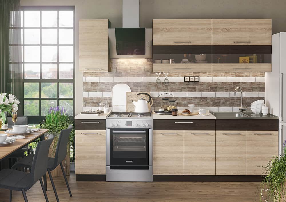 МАША, корпус Венге/фасад Дуб сонома/венге/столешница Антарес, норма