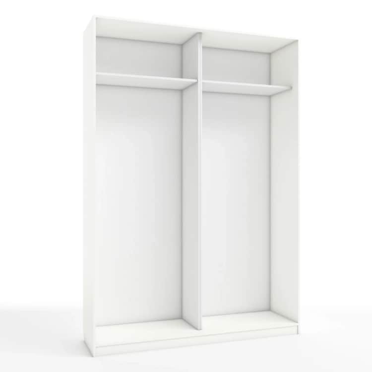 КОРПУС ШКАФА 1600*450*2300 ММ С АНТРЕСОЛЬНЫМИ ПОЛКАМИ, Корпус: БЕЛЫЙ шагрень, Наполнение: БЕЛЫЙ шагрень, норма