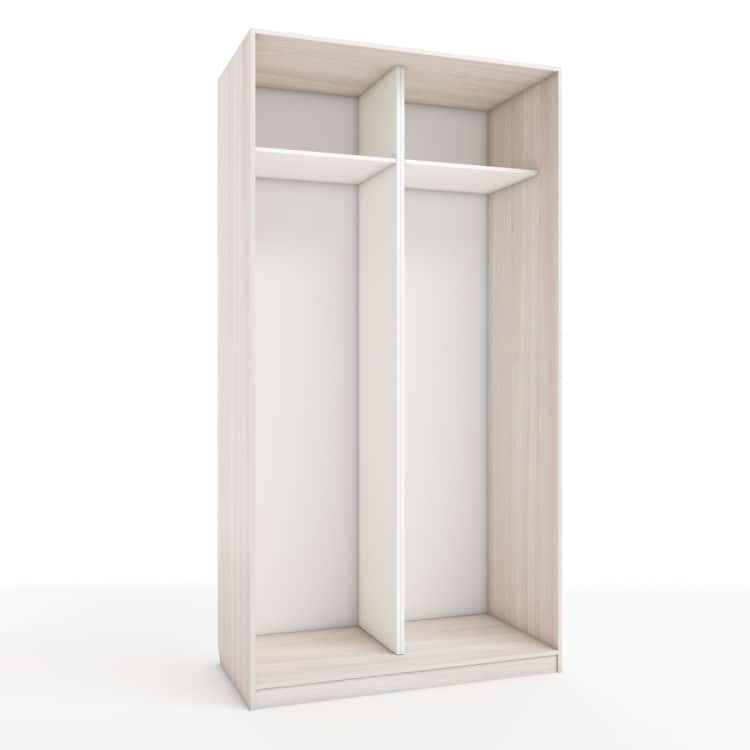 КОРПУС ШКАФА 1200*600*2300 ММ С АНТРЕСОЛЬНЫМИ ПОЛКАМИ, Корпус: ЯСЕНЬ СВЕТЛЫЙ, Наполнение: БЕЛЫЙ шагрень, Распродажа