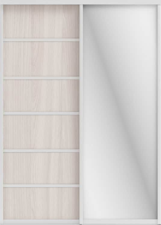 СТИВ (ЗЕРКАЛО/ЛДСП), ясень светлый/хром, норма