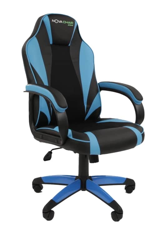 NOVA CHAIR GAME X1, черно-синий/голубой, норма