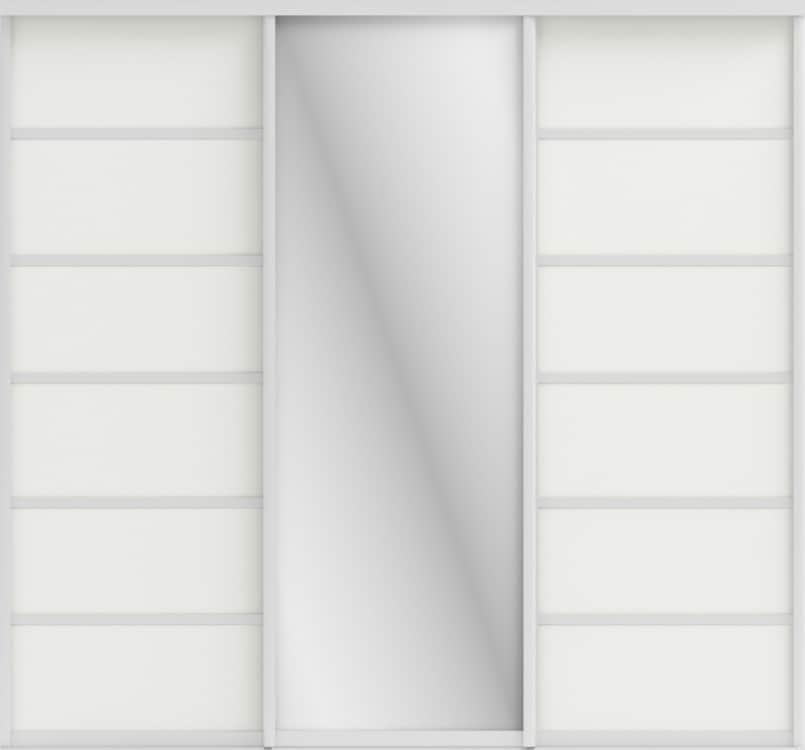 СТИВ (ЗЕРКАЛО/ЛДСП), белый шагрень/хром, норма