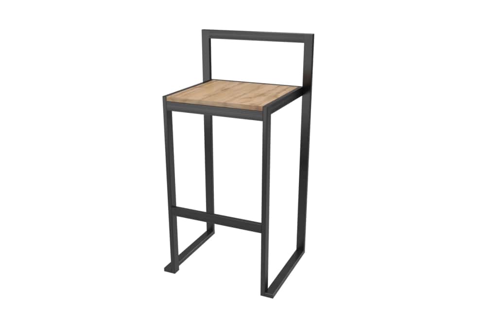 СТУЛ БАРНЫЙ (АРТ. СМ007.0), МЕТАЛЛ Черный Муар (0009)/ЛДСП Дуб Вотан (0157)), норма