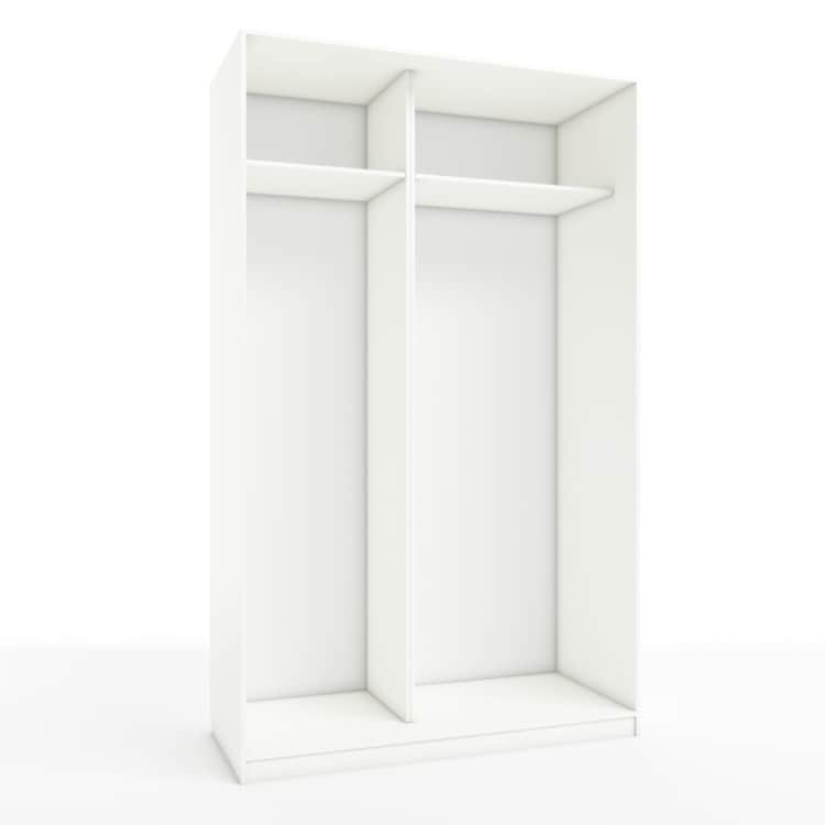 КОРПУС ШКАФА 1400*600*2300 ММ С АНТРЕСОЛЬНЫМИ ПОЛКАМИ, Корпус: БЕЛЫЙ шагрень, Наполнение: БЕЛЫЙ шагрень, норма