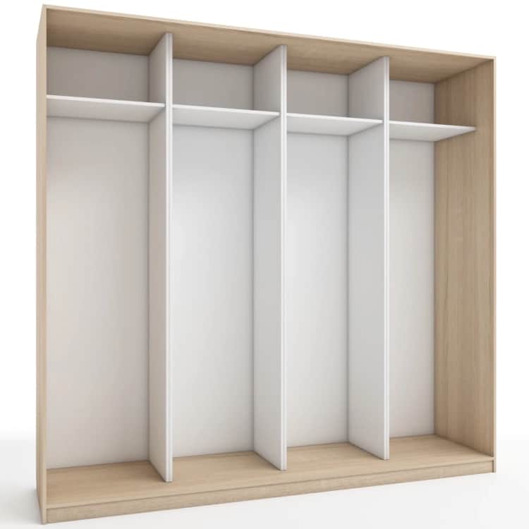 КОРПУС ШКАФА 2400*600*2300 ММ С АНТРЕСОЛЬНЫМИ ПОЛКАМИ, Корпус: ДУБ СОНОМА, Наполнение: БЕЛЫЙ шагрень, Распродажа