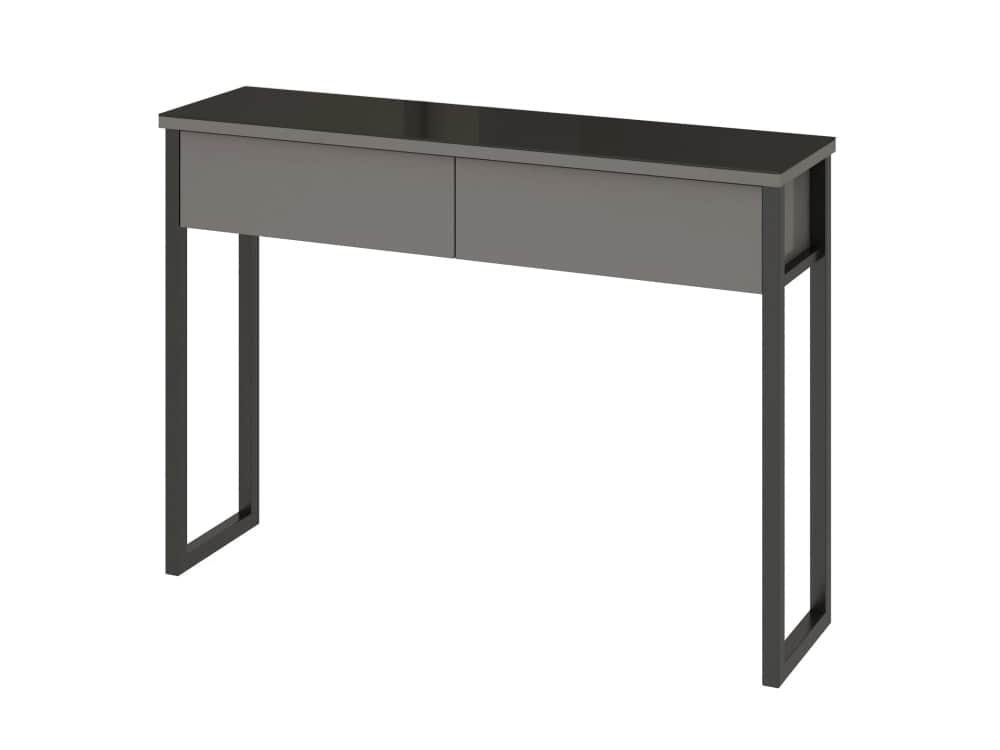 КОНСОЛЬ (АРТ.СТ062.0/ (АРТ.22.155)) 1208*308*950ММ, ЛДСП Графит серый/МЕТАЛЛ Черный Муар (0097/0009), норма