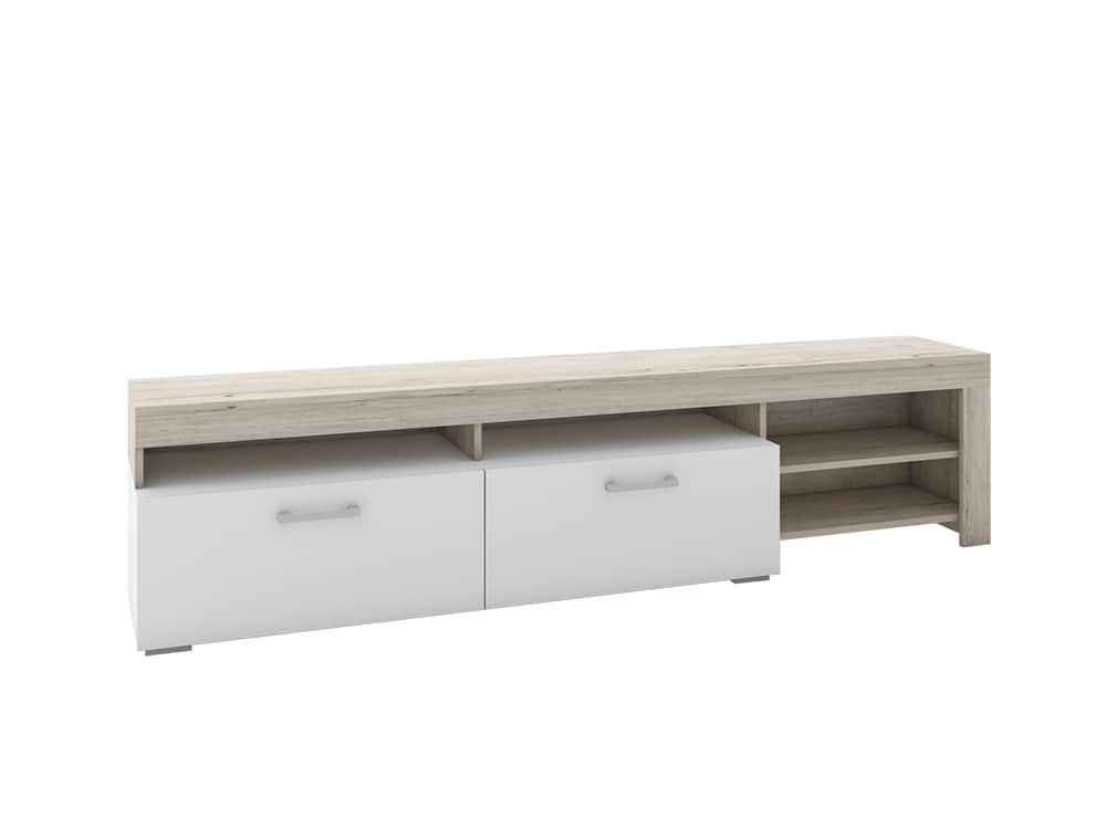 НЬЮКАСЛ, ТУМБА ТВ (2020Х416Х475ММ), соната (легкий шелк)/белый шагрень, норма