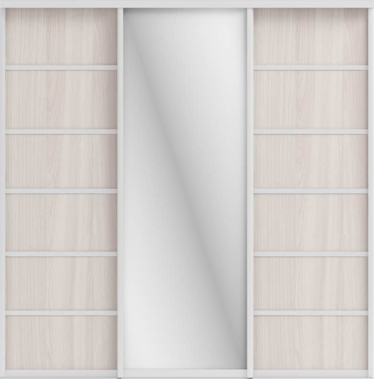 СТИВ (ЗЕРКАЛО/ЛДСП), ясень светлый/хром, норма