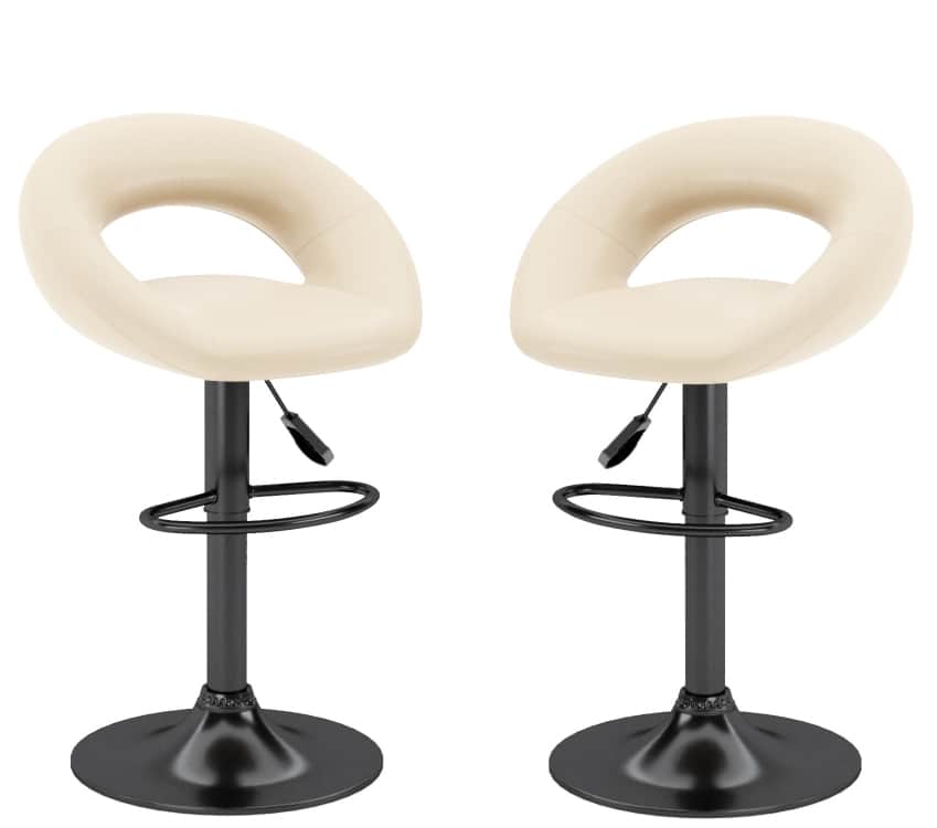 Стул барный (арт. ZS-603), опора ЧЕРНЫЙ (комплект 2 шт.), Pu beige (к/з бежевый), норма