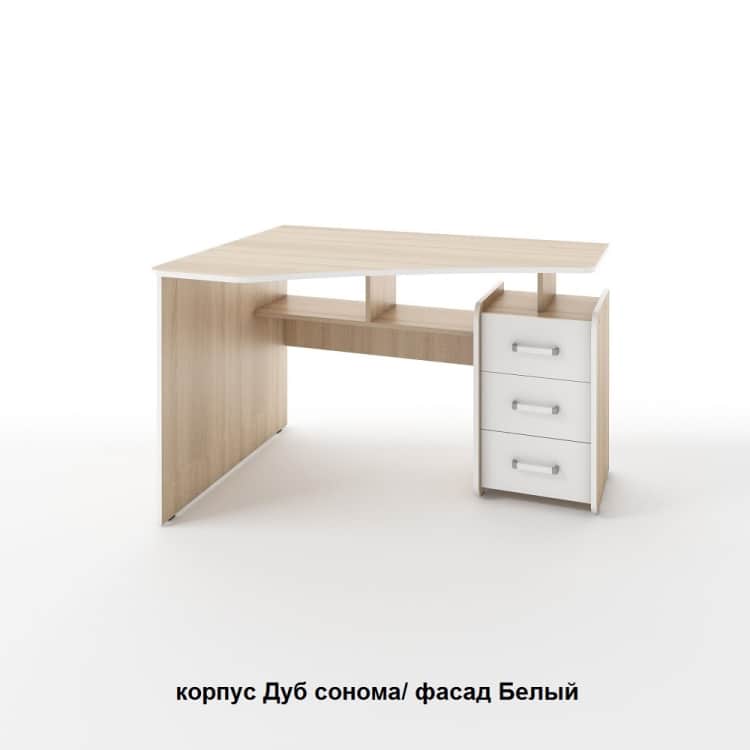 ГЛАЙД, корпус дуб сонома/ фасад белый шагрень/ кромка белая, норма