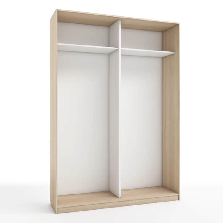 КОРПУС ШКАФА 1600*450*2300 ММ С АНТРЕСОЛЬНЫМИ ПОЛКАМИ, Корпус: ДУБ СОНОМА, Наполнение: БЕЛЫЙ шагрень, Распродажа