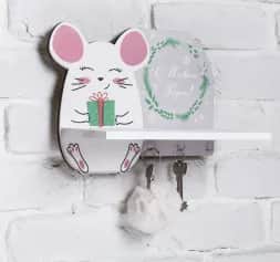 Ключница Ключница с полкой Мышь с подарком 27х19,3 см - изображение 1