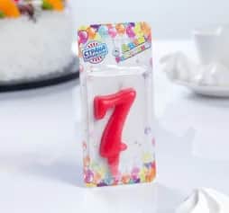 Свеча Свеча для торта цифра 7 Овал красная - изображение 1