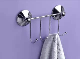 Аксессуары для ванной комнаты Планка с четырьмя крючками с вакуумной системой крепления Real - изображение 1