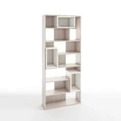 Стеллаж КВАДРО-4 (ЯСЕНЬ СВЕТЛЫЙБЕЛЫЙ ШАГРЕНЬ) - изображение 1