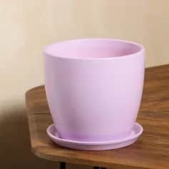 Кашпо, горшки цветочные ГОРШОК ЦВЕТОЧНЫЙ ОСЕНЬ 3 Л, ГЛЯНЕЦ, ФИОЛЕТОВЫЙ 2926492 - изображение 1