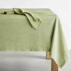 Скатерти, салфетки СКАТЕРТЬ ЛЕН (ФИСТАШКОВЫЙ) ЕВРОУГОЛОК, ,137*180, ПАКЕТ, ФЛАЕР, АРТ.01064 - изображение 1