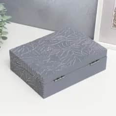 Шкатулки ШКАТУЛКА ДЛЯ УКРАШЕНИЙ ЛИСТЬЯ НА СЕРОМ 7Х16,3Х22,3 СМ, ДЕРЕВО 5240640 - изображение 3