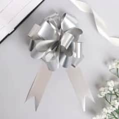 Подарочная упаковка Бант-шар №3 металл, серебро 817835 - изображение 1
