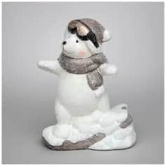 Статуэтки, фигурки Фигурка Белый мишка на сноуборде 11,5*6,5*15,5 см (арт.248-171) - изображение 1