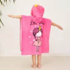 Полотенца для ванной, бани. Полотенце-пончо детское махровое Крошка Я Принцесса 60*120см, 100% хлопок, 300грм2 7696209 - изображение 2