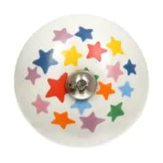 Ручка керамическая для мебели, Звезды, цвет белый, рисунок цветной 2466 - изображение 3
