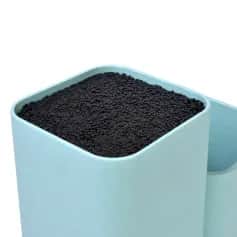 Держатели, подставки ПОДСТАВКА ДЛЯ НОЖЕЙ С ДВУМЯ ОТДЕЛЕНИЯМИ 10X10X23+10X10Х17СМ, ЦВЕТ ТИФФАНИ (ПЛАСТИК) (АРТ. 2873) - изображение 2