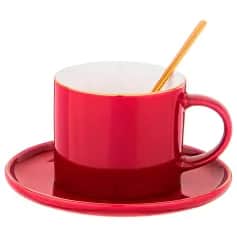 Чайныекофейные наборы Чайная пара Lefard Break time 250 мл с ложкой, красная (кор=24наб.) (арт. 756-246) - изображение 2