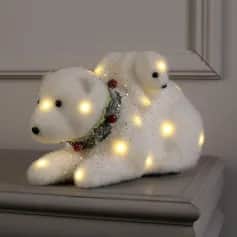 Сувениры Фигура световая Медведь и медвежонок, 28 LED, 26х16х16 см, фиксинг, от батар. (не в компл) 3662099 - изображение 1