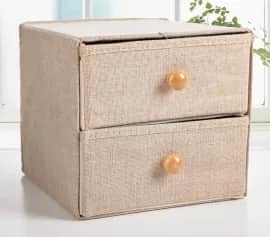 Коробки, ящики, кофры для хранения Короб для хранения 2 выдвижных ящика 22х22х20,5 см Франческа, цвет бежевый 3692706 - изображение 3