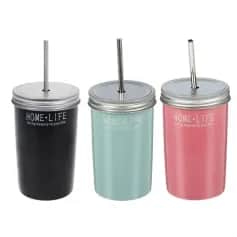 Стаканы Стакан с крышкой и трубочкой Хорошее настоение 480 мл 8,5х13,5 см - изображение 2