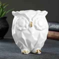 Сувениры Копилка Сова оригами белая, 11х9,5х13,5 см 7007879 - изображение 1