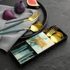 Столовые приборы Набор столовых приборов В эстетике твоего вкуса 2 шт., 22,5х8 см 5418109 - изображение 1