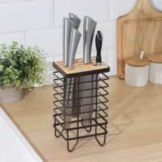 Держатели, подставки Подставка для ножей Лофт 13х10,5х23,6 см, коричн. 4438984 - изображение 3