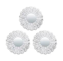 Зеркало Комплект декоративных зеркал Ницца, белый, 3шт, D 10см 16 - изображение 1