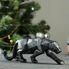 Статуэтки, фигурки Фигура Тигр полигональный 25х8,5х4,5 см, черн. 7364758 - изображение 1