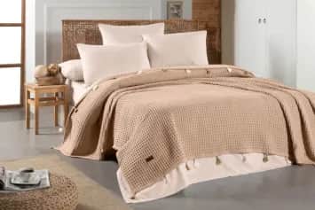 Пледы Плед Arya с Кисточками 200X230 Katia Коричневый - изображение 1